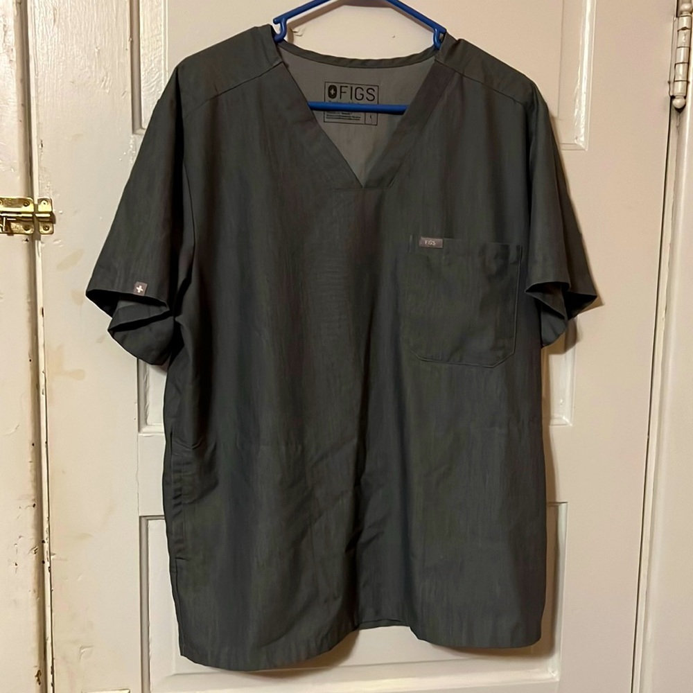 FIGS gray scrub top, technical collection, size large